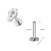 Piercing Titânio G23 Polido Labret Rosca Interna Coffin Lid